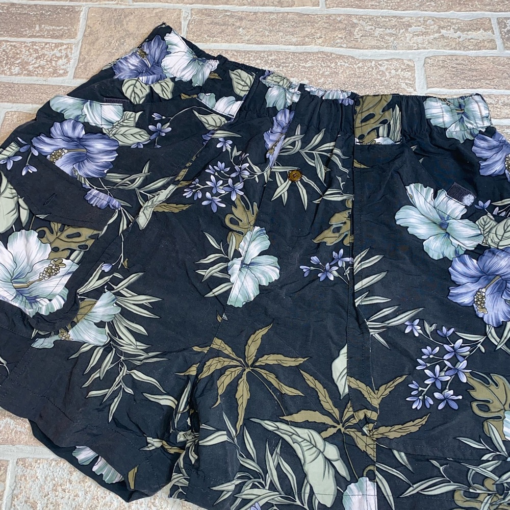 Tommy Bahama Mens Swim Trunks XL Black Floral - Picture 1 of 3